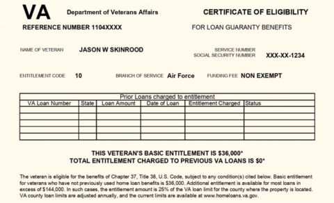 Understanding Your VA Loan Certificate Of Eligibility | Jason Skinrood ...